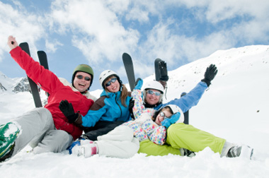Family ski vacation in Big Sky Montana